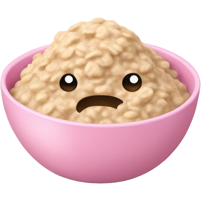 oatmeal in a pink bowl emoji