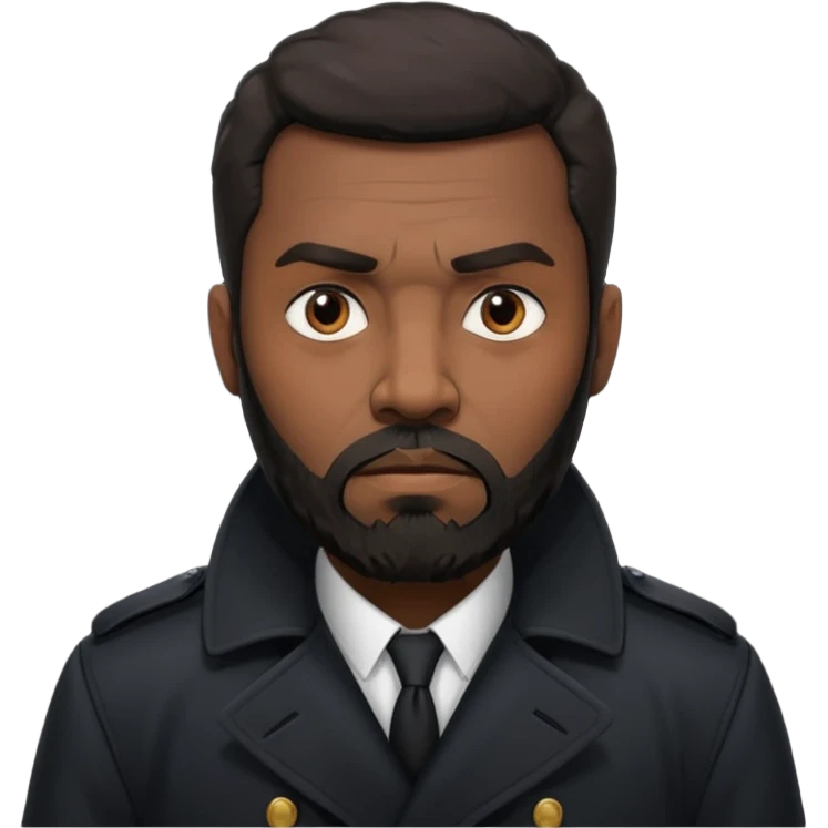 black bearded man in black in black trenchcoat  emoji