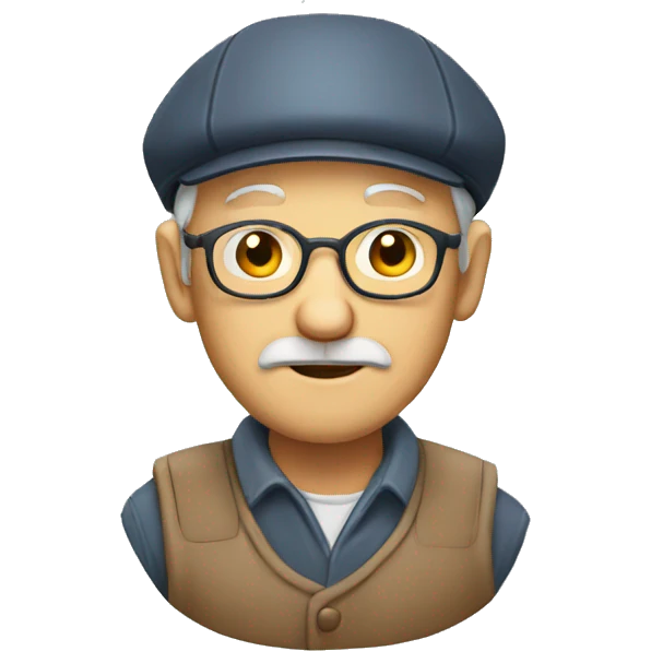 old man with flat cap emoji