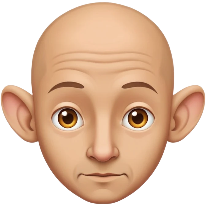 Bald man with huge ears emoji
