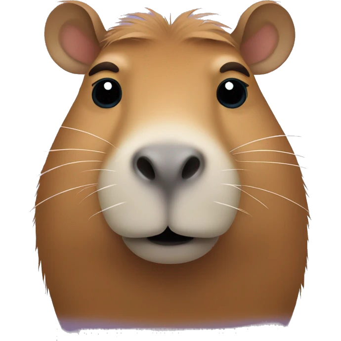 Emoji style capybara face with heart eyes emoji