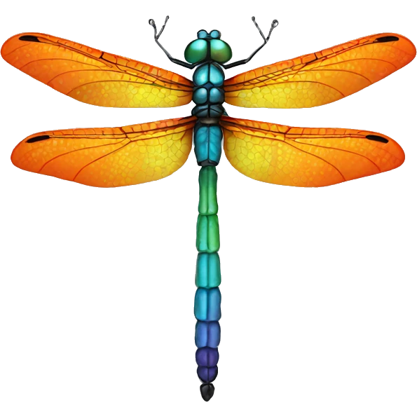 Orange rainbow dragonfly  emoji