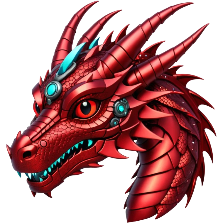 red glitter cyberpunk dragon emoji