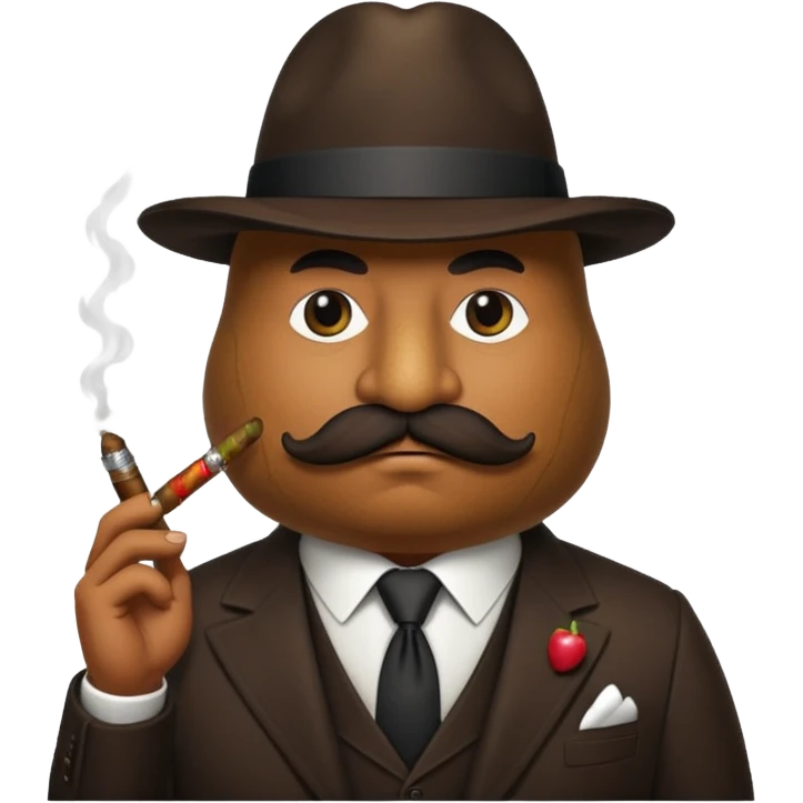 birne verkleidet als mafia boss mit geischt  emoji