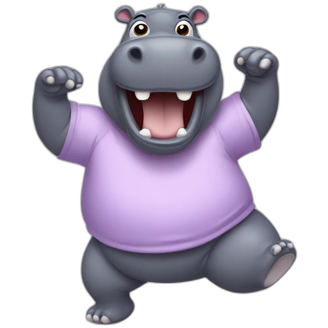 Hippo dancing emoji