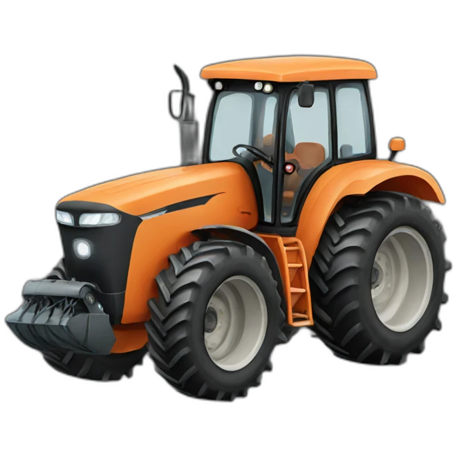 tractor with a face emoji