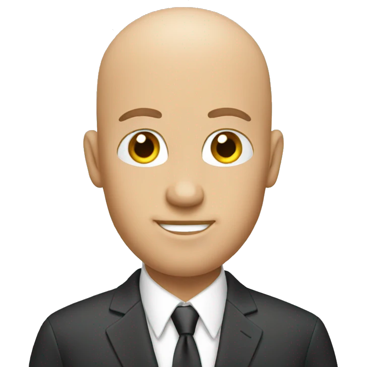 A bald golfer in a suit emoji
