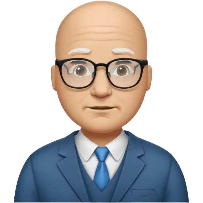 a big bald guy with glasses names lester griel emoji
