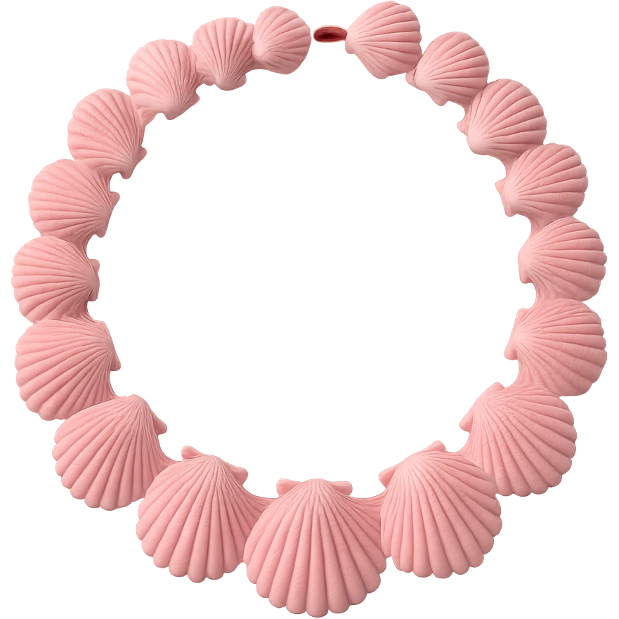 pink shell necklace, no background emoji