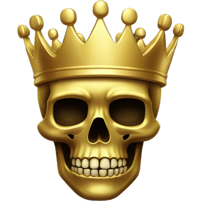 Golden smooth Skull with crown emoji