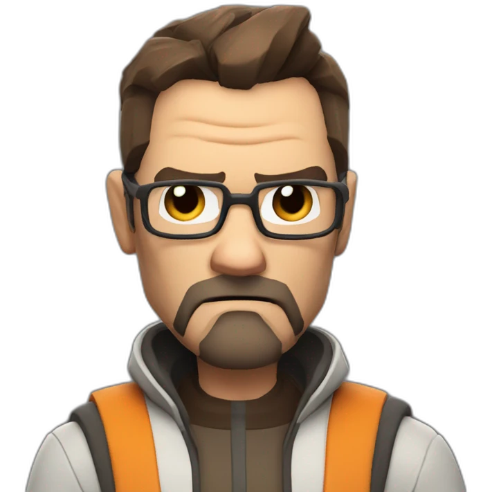 grumpy gordon freeman, frown emoji