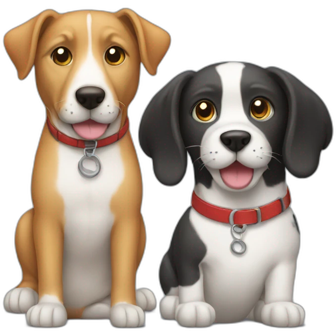 dog and cat with car emoji