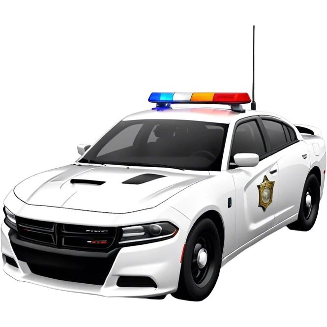 Police Car - Dodge Charger Pursuit (Model Year: 2022) (Iconic colour: Black and white) emoji