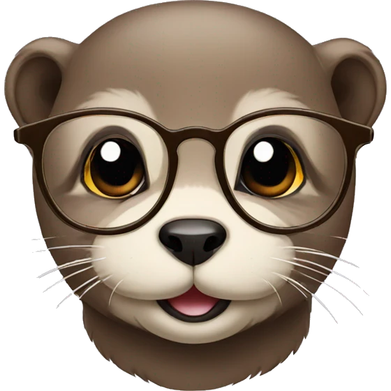 cute otter with glasses emoji