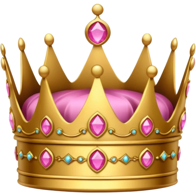 small crown golden with pink gems emoji
