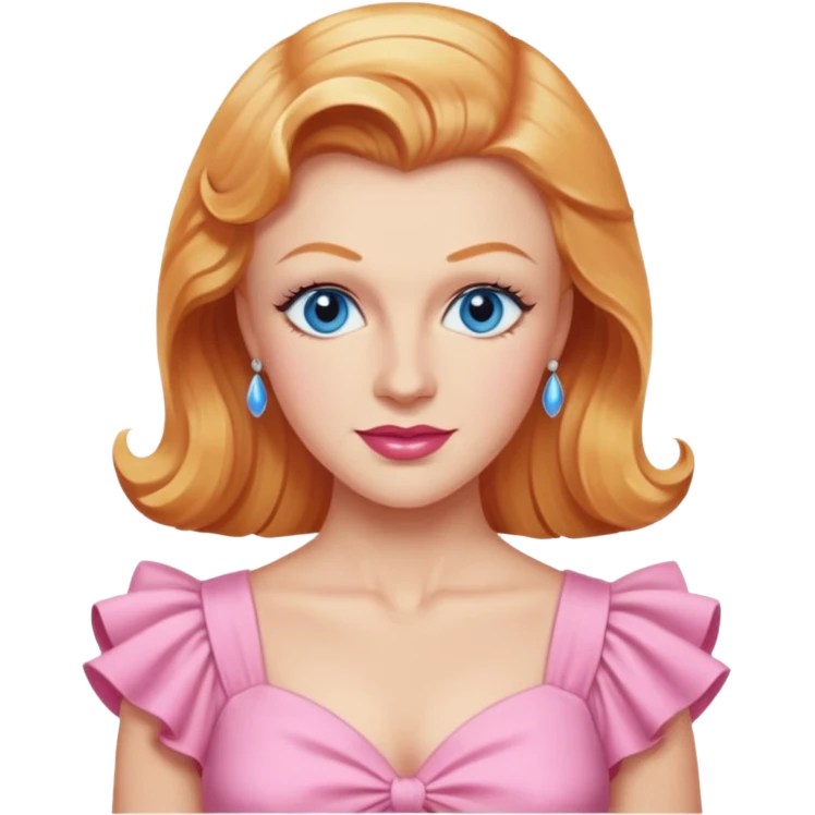 Ginger Rogers with blue eye, pink outfit emoji