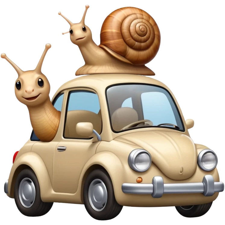Snail in car emoji