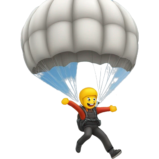 man jumping with a parachute emoji