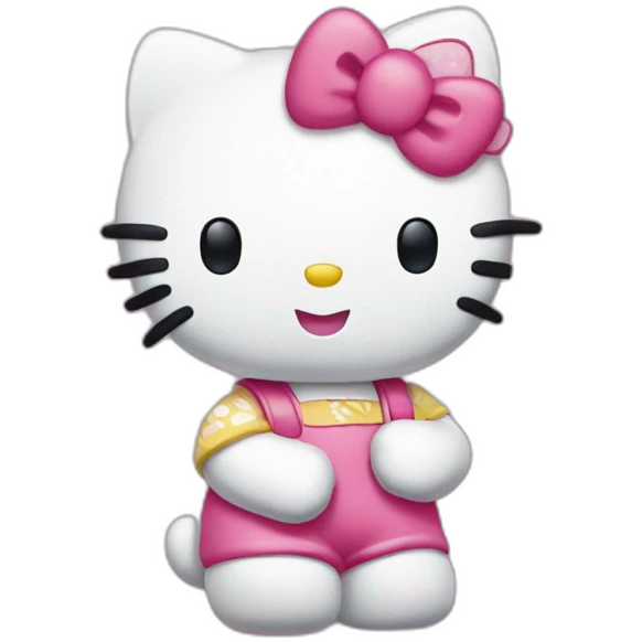 Hello kitty cute pose emoji