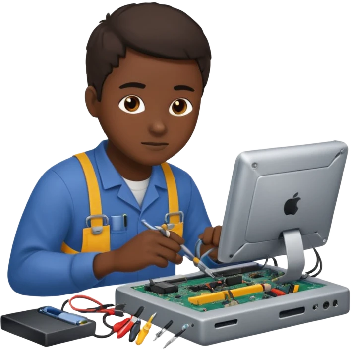 computer technician fixing damage computer emoji