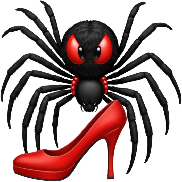 Spider with red high heels emoji