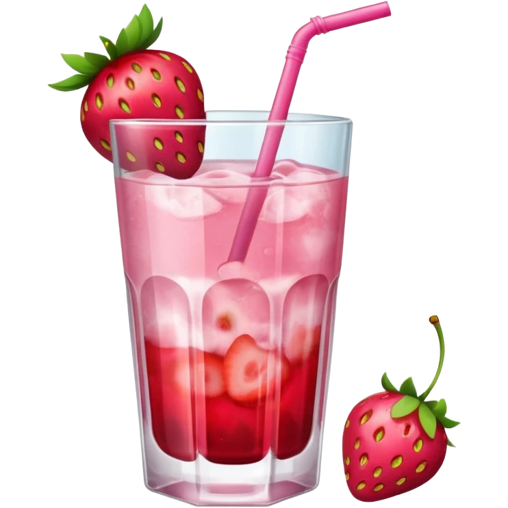 Strawberry and cherry pink drink  emoji