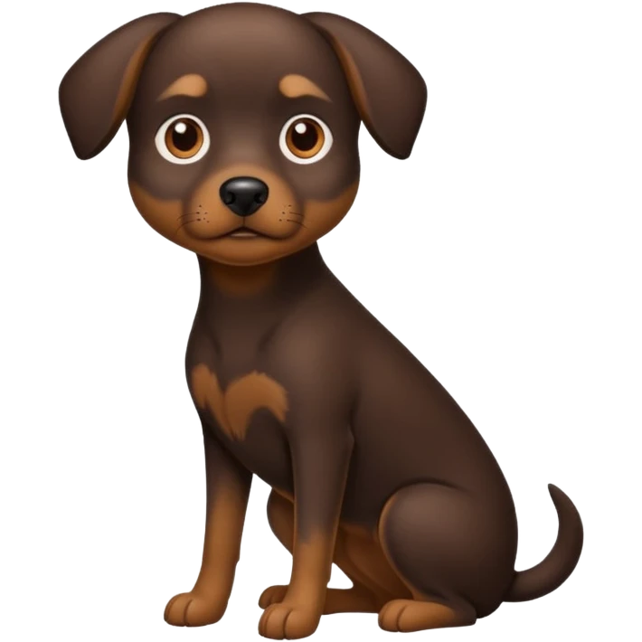 Dark brown dog
 emoji