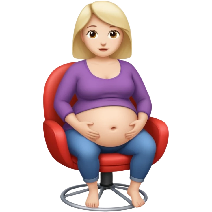 woman with unnaturally round belly (belly the size of a chair) emoji