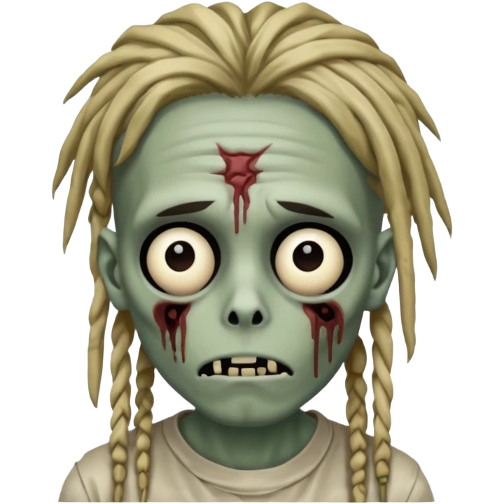 zombie boy with dreads hiding his eyes emoji