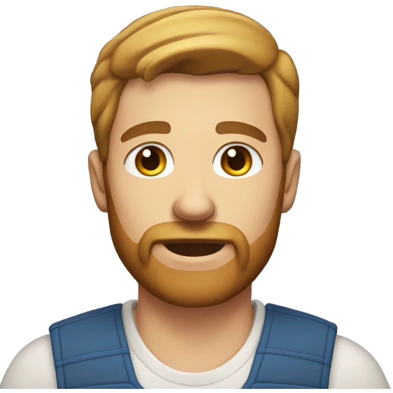 Male farmer with facial hair (light brown hair and BLUE eyes) emoji