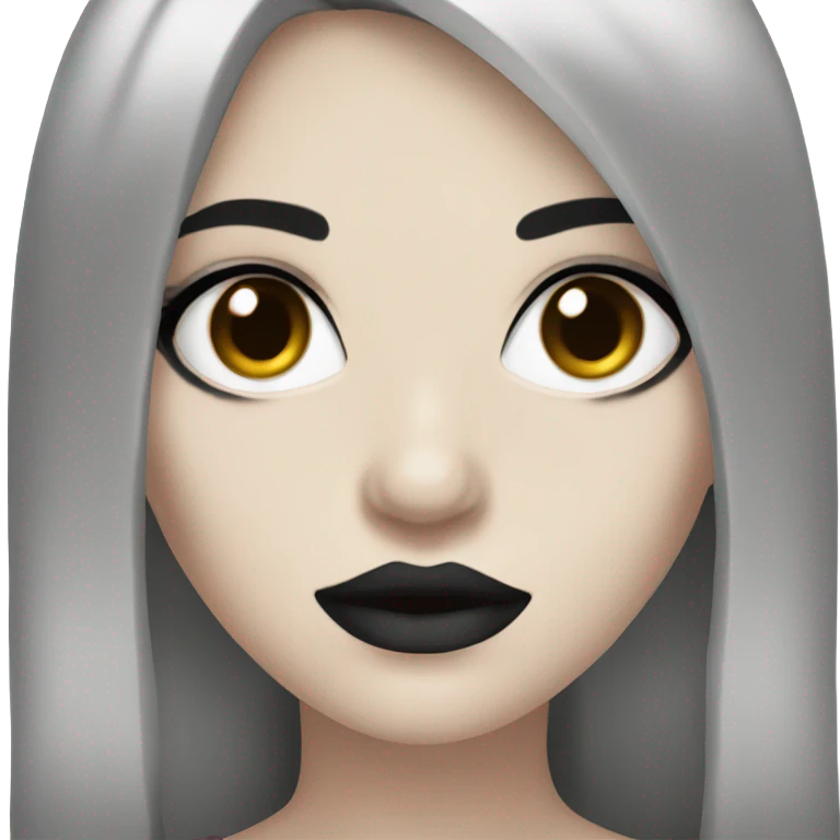 Goth girl with brown eyes and dark hair emoji