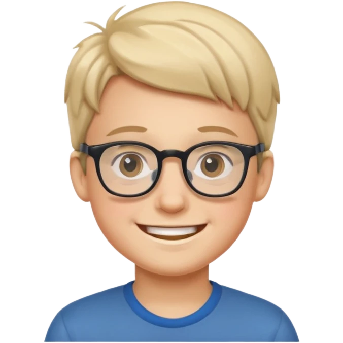 smiling boy with glasses emoji