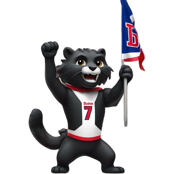 Cincinnati bearcat waiving a university of Dayton flag emoji