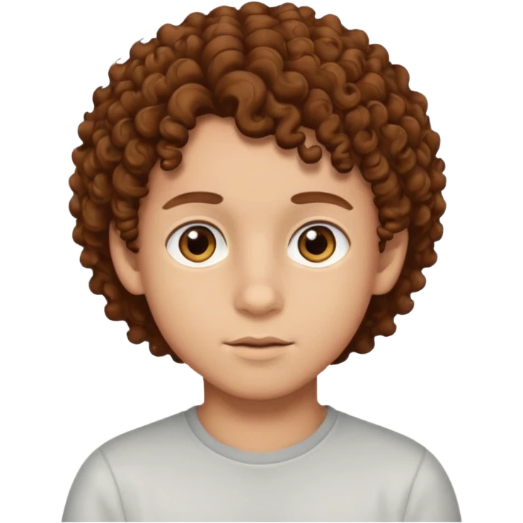 Light skinned boy with brown eyes and brown curly hair emoji
