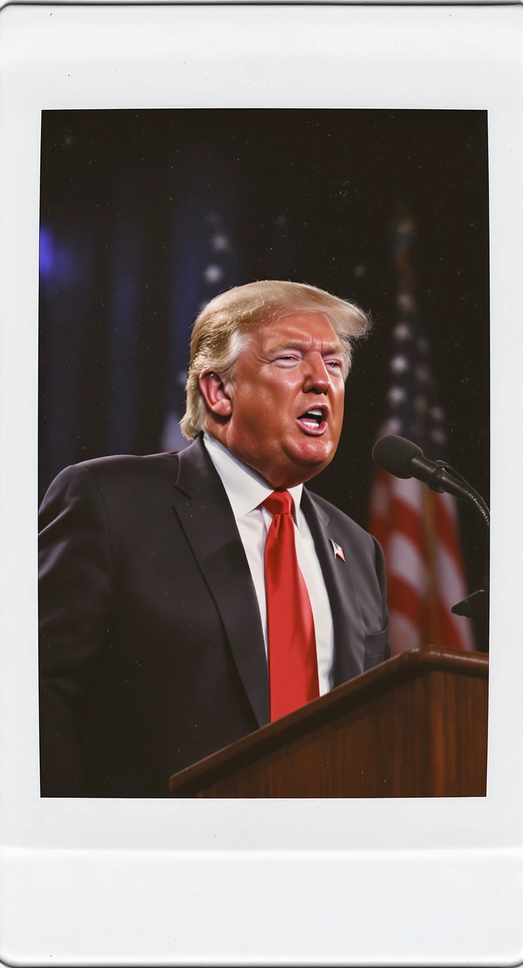 Donald Trump speaking at a rally emoji