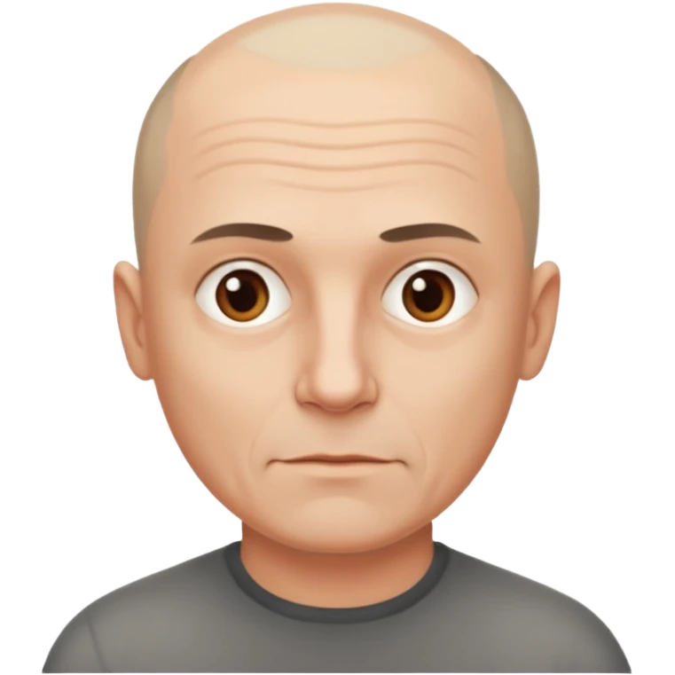 hombre, 50 años poco pelo rapado delgado emoji