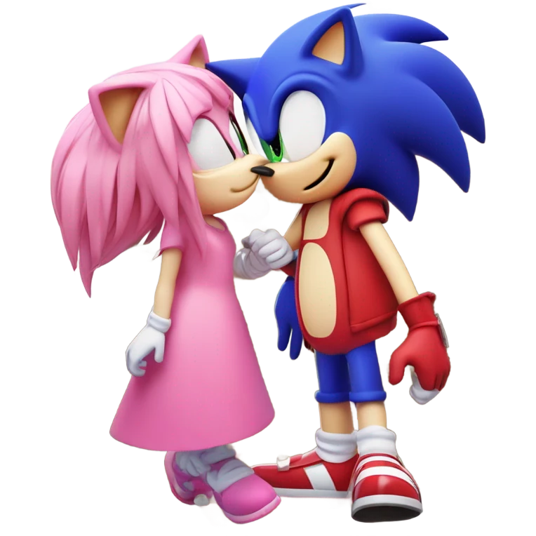 Sonic the hedgehog kissing amy emoji
