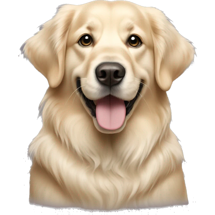 English cream golden retriever blue collar emoji