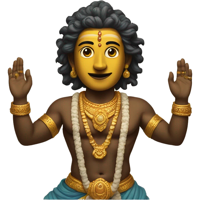 vishnu standing has four hands and two legs in between sea  emoji