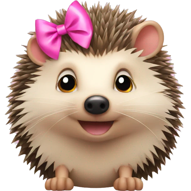 hedgehog with a pink bow emoji