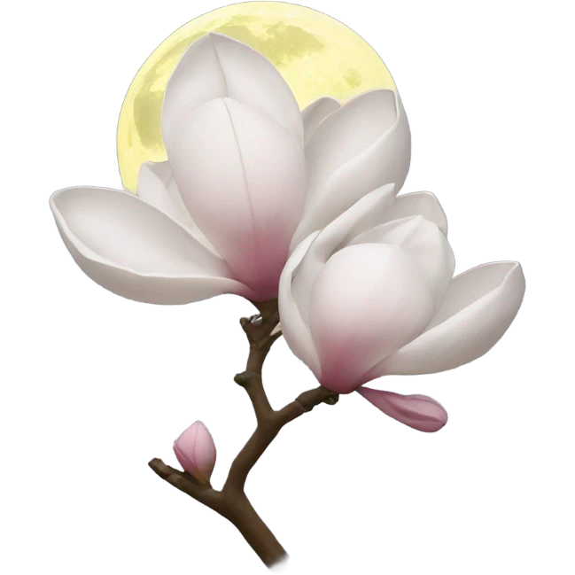 a magnolia under the moon emoji