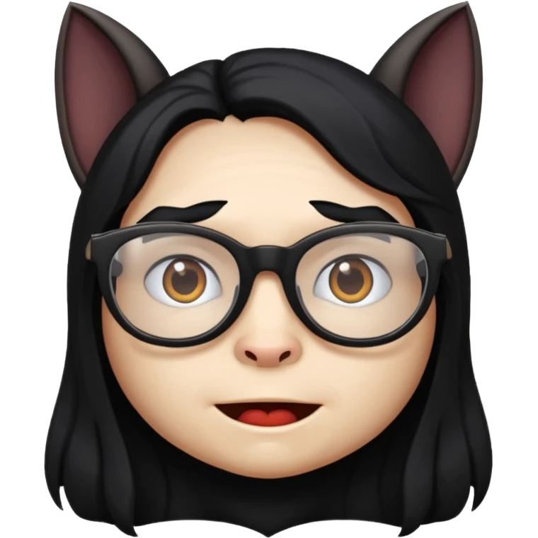 long hair bat with glasses emoji
