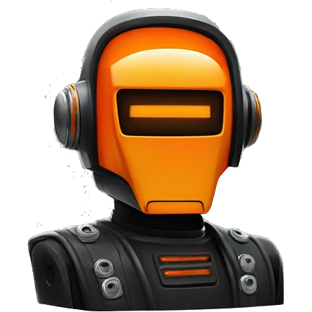 LED DaftPunk-style Orange robot talk box emoji