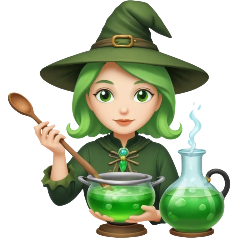 green witch cooking potion emoji