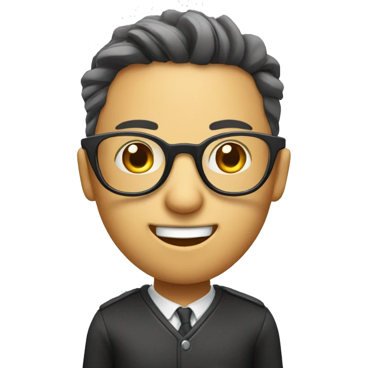 face using glasses with index fingger up emoji