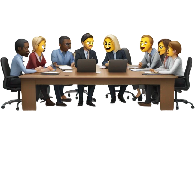 office meeting at a table emoji