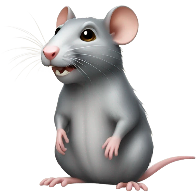 The rat looks to the right emoji