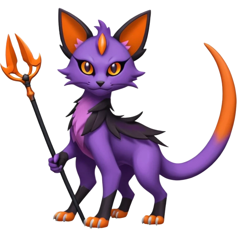 Liepard-Noivern-Litten-Sprigatito-Pokémon-fusion-creature with a scythe-shaped tail-tip (full body) emoji