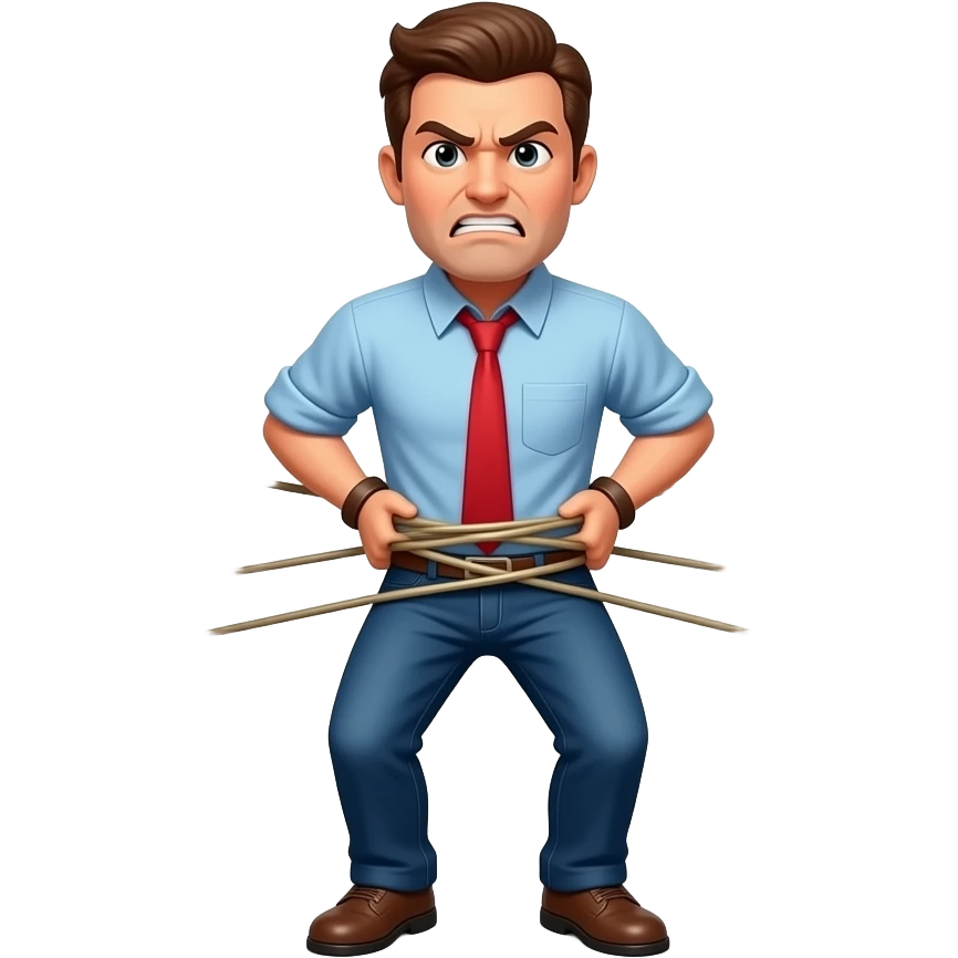 Kırmızı tuğlalı iki duvar arasına kalçası sıkışan adam emoji