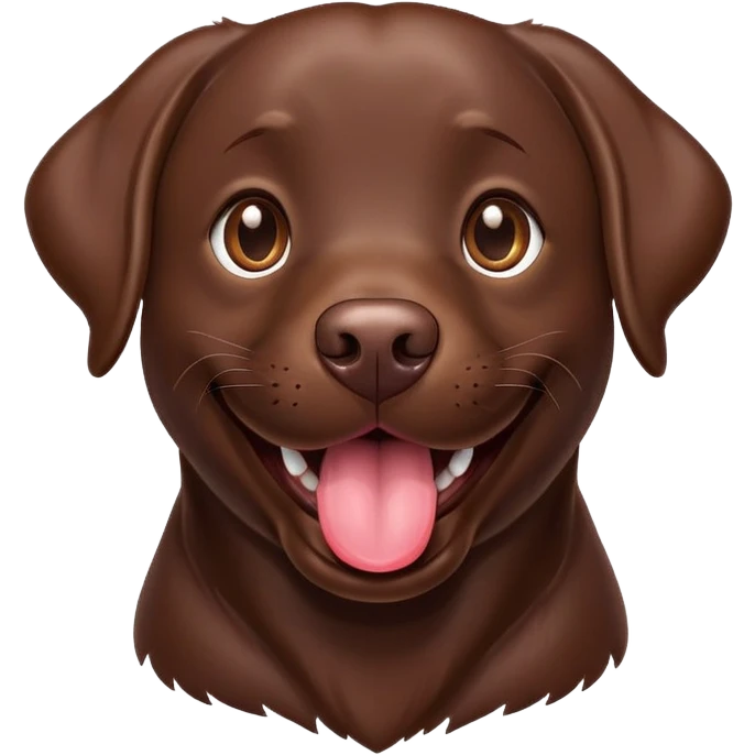 Chocolate Labrador laughs emoji